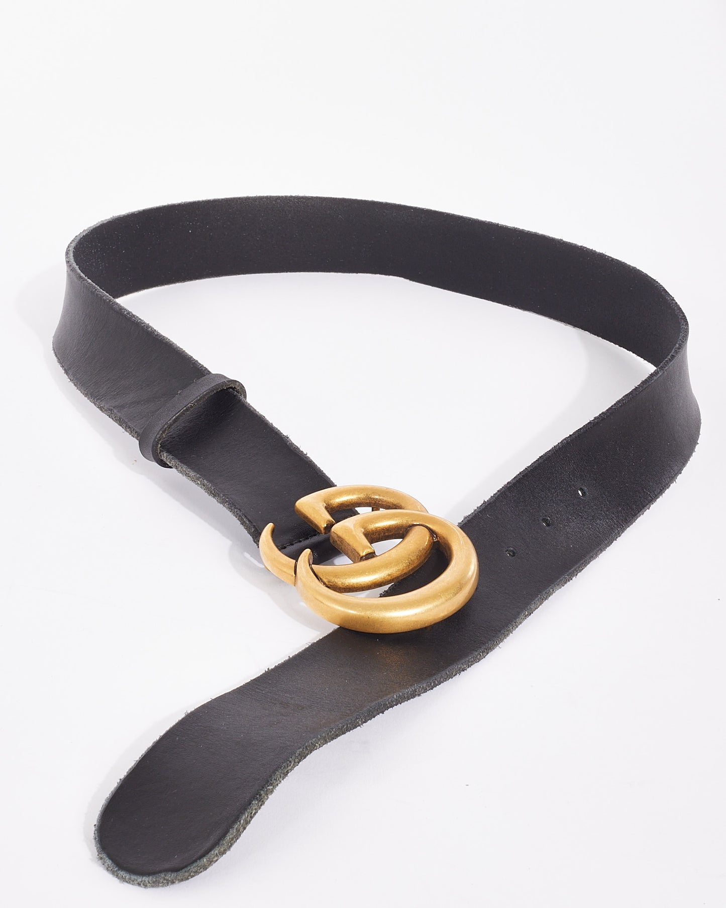 Gucci Black Leather GG Marmont Belt - 90/36