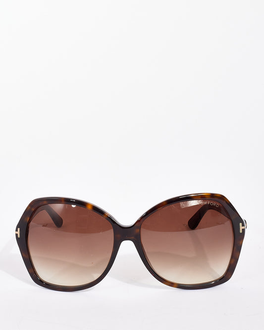 Tom Ford Brown Acetate Tortoise TF 328 Butterfly Sunglasses