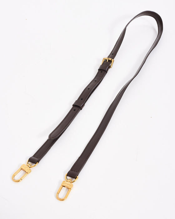 Louis Vuitton Brown Ebene Leather Adjustable Shoulder Strap 16 mm