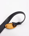 Prada Black Leather with Oval Savoia Logo Buckle Belt 38/95