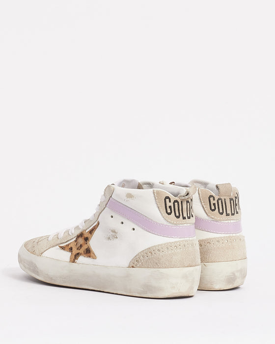 Golden Goose White Leather and Beige Suede Mid Star Sneakers -36