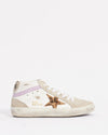 Golden Goose White Leather and Beige Suede Mid Star Sneakers -36
