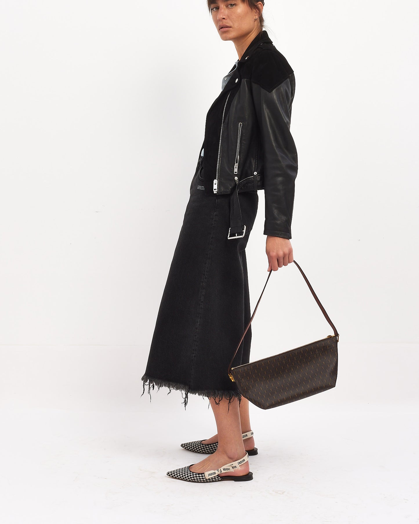 Sac à bandoulière "Le Monogram" en toile marron Saint Laurent