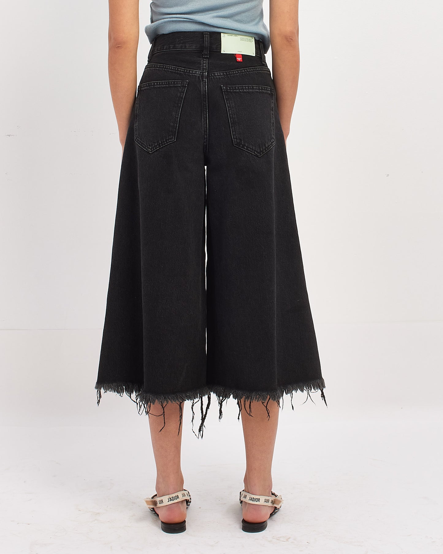Off-White Black Denim Cropped Jeans -26