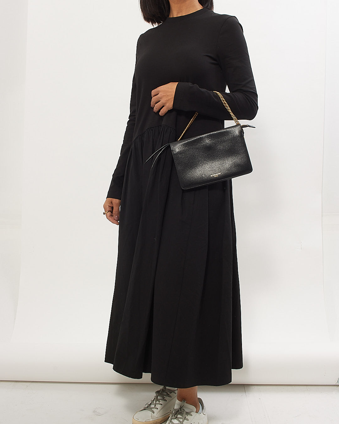 Pochette bandoulière chaîne en cuir noir Givenchy