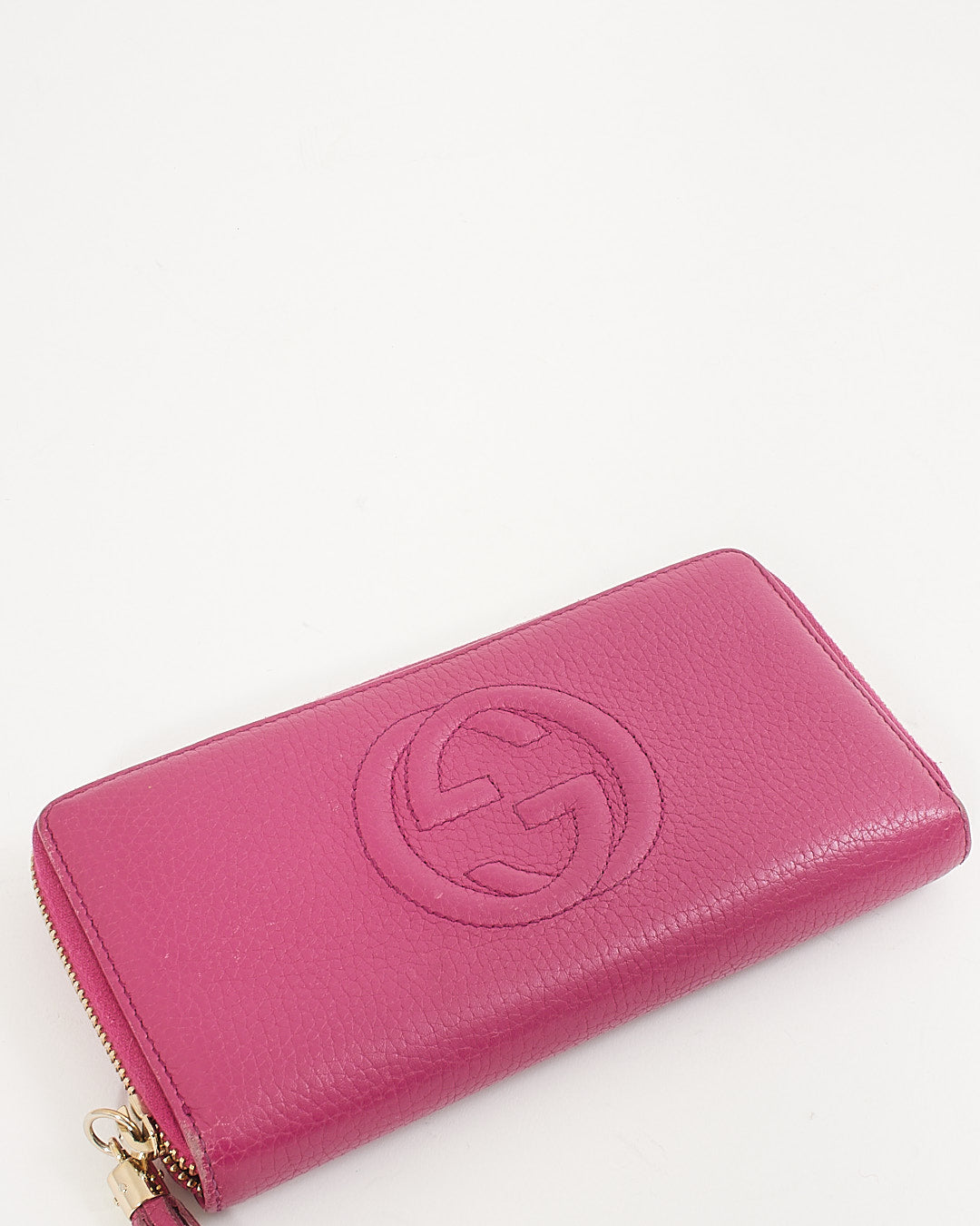 Gucci Fuchsia Leather Soho Zippy Wallet