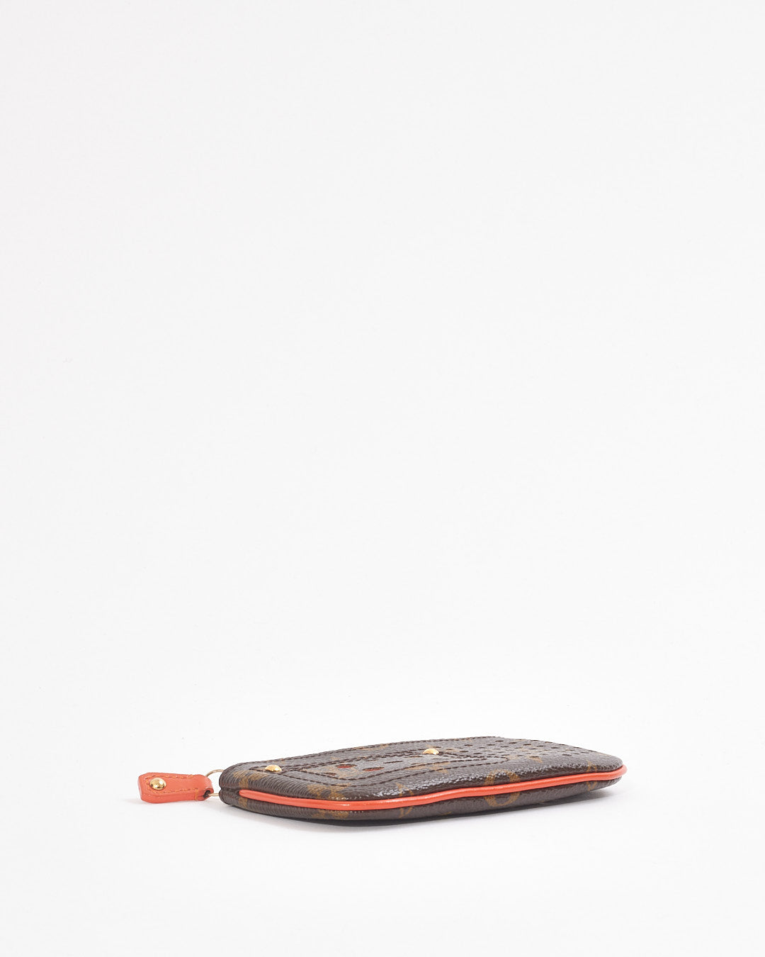 Pochette à clés perforée en toile monogram orange Louis Vuitton