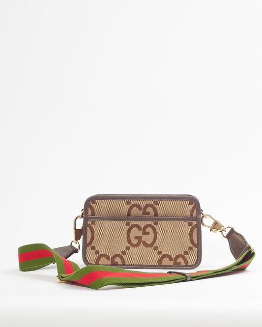Gucci Brown Giant Monogram Canvas Camera Web Camera Bag