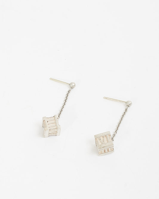 Tiffany & Co. Sterling Silver Atlas Cube Earrings