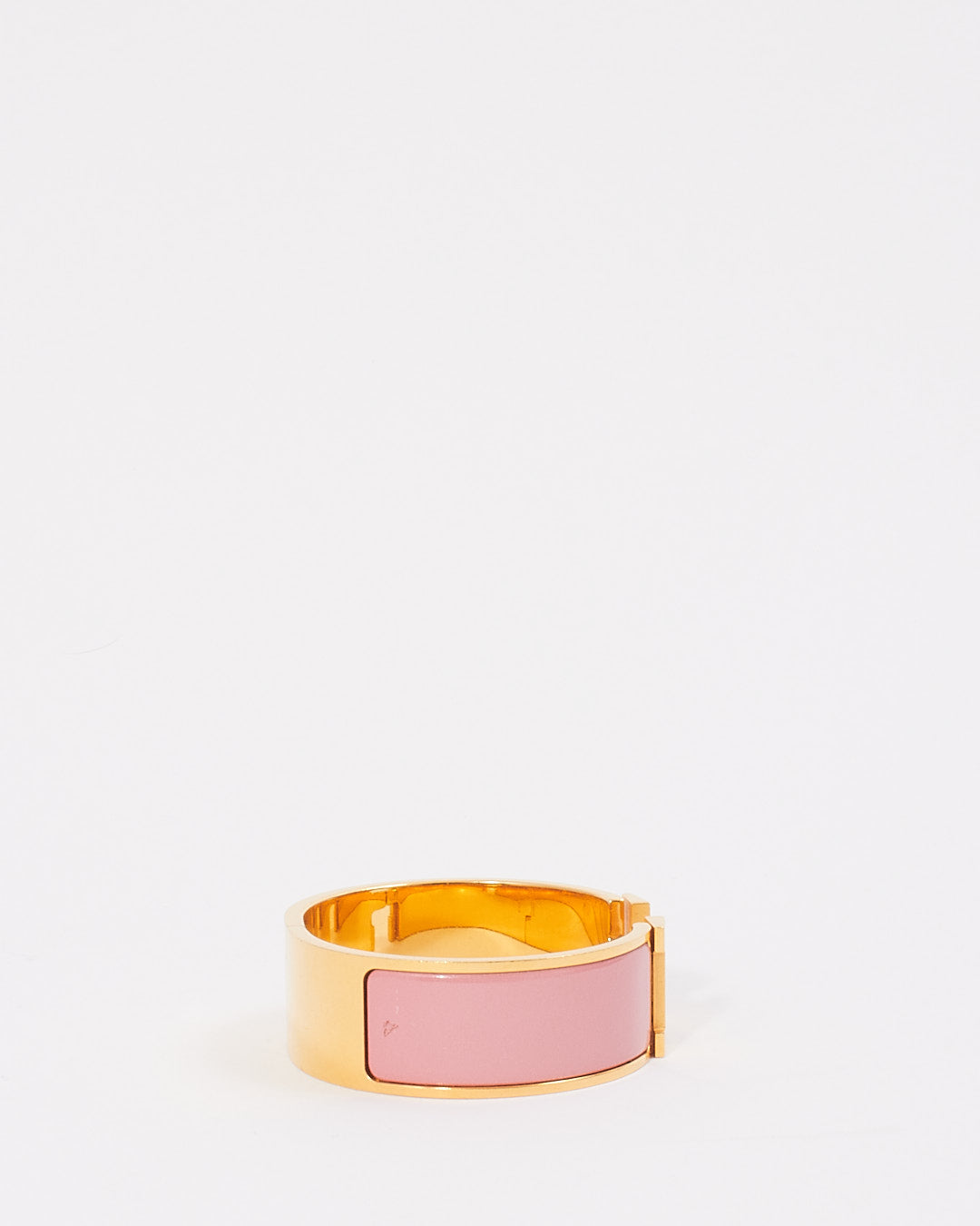 Hermes Gold Tone H Clic Clac Wide Bracelet