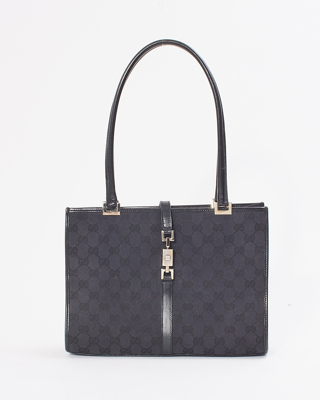 Gucci Black GG Canvas Top Handle Vintage Jackie Bag
