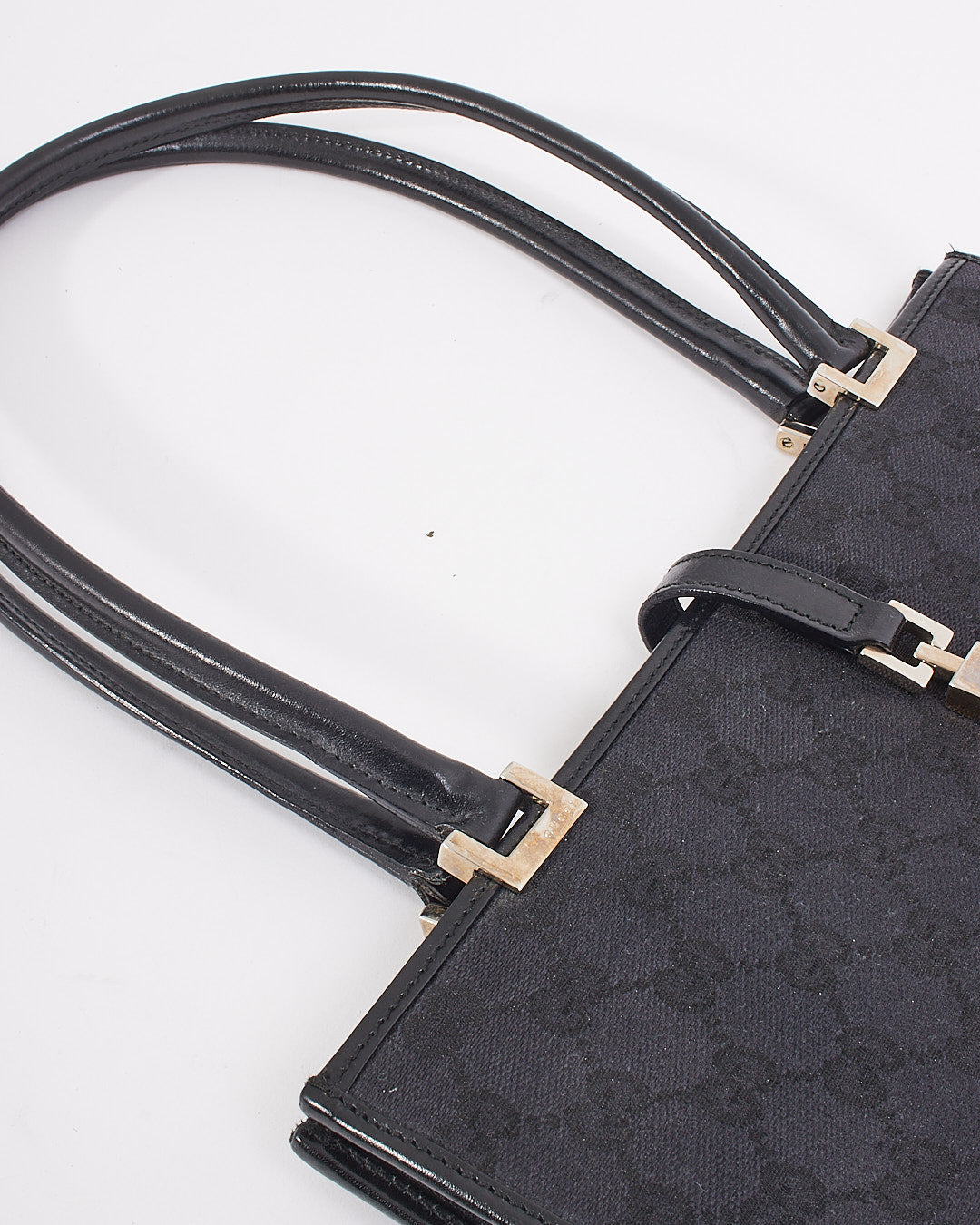 Gucci Black GG Canvas Top Handle Vintage Jackie Bag