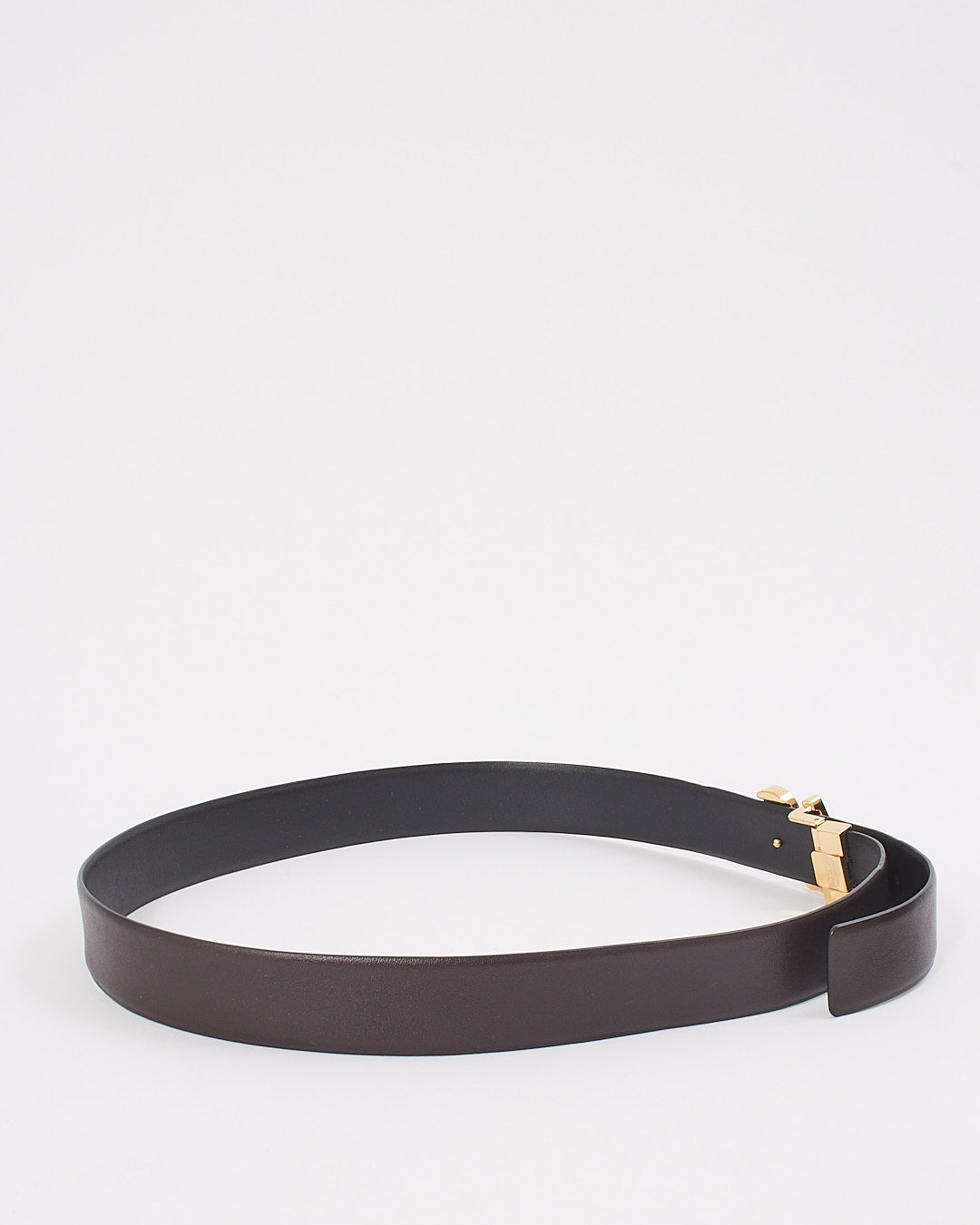 Ferragamo Black/Brown Reversible Leather Belt - 95