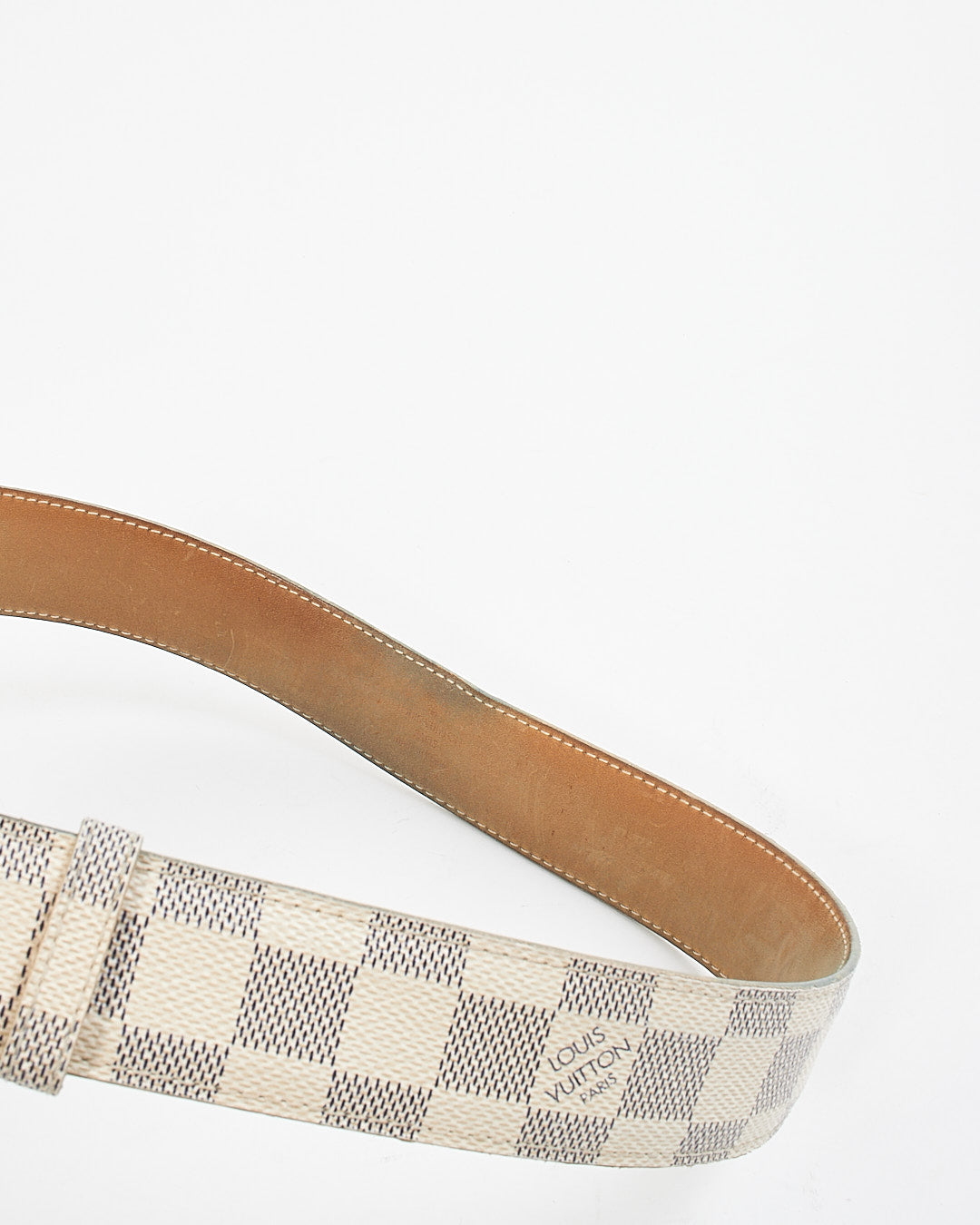 Louis Vuitton Damier Azur Oval Logo Buckle Belt - 90