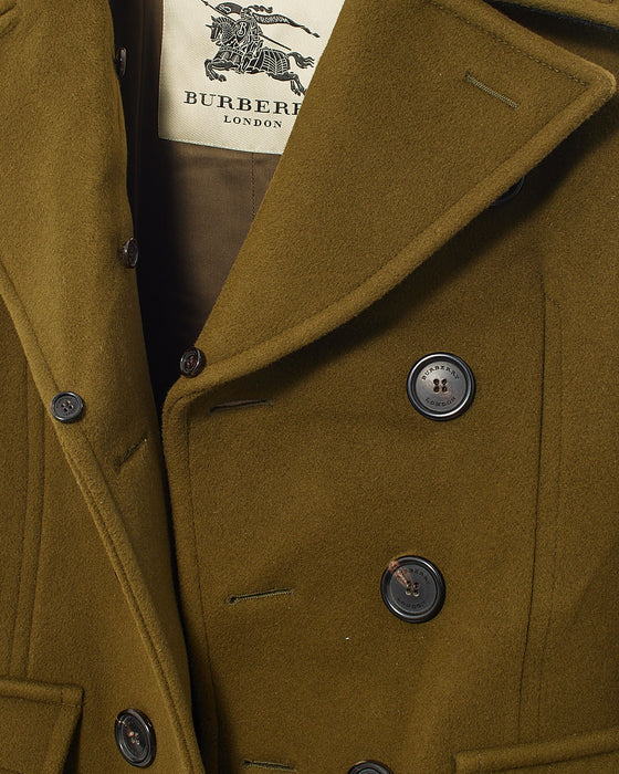 Burberry Khaki Wool Double Fur Collar MEN'S Long Coat - 48 RETYCHE