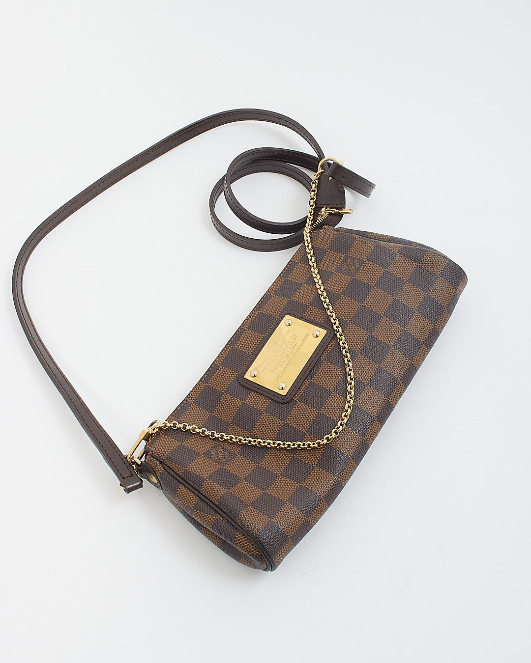 Louis Vuitton Damier Ebene Canvas Eva Pochette Crossbody Bag