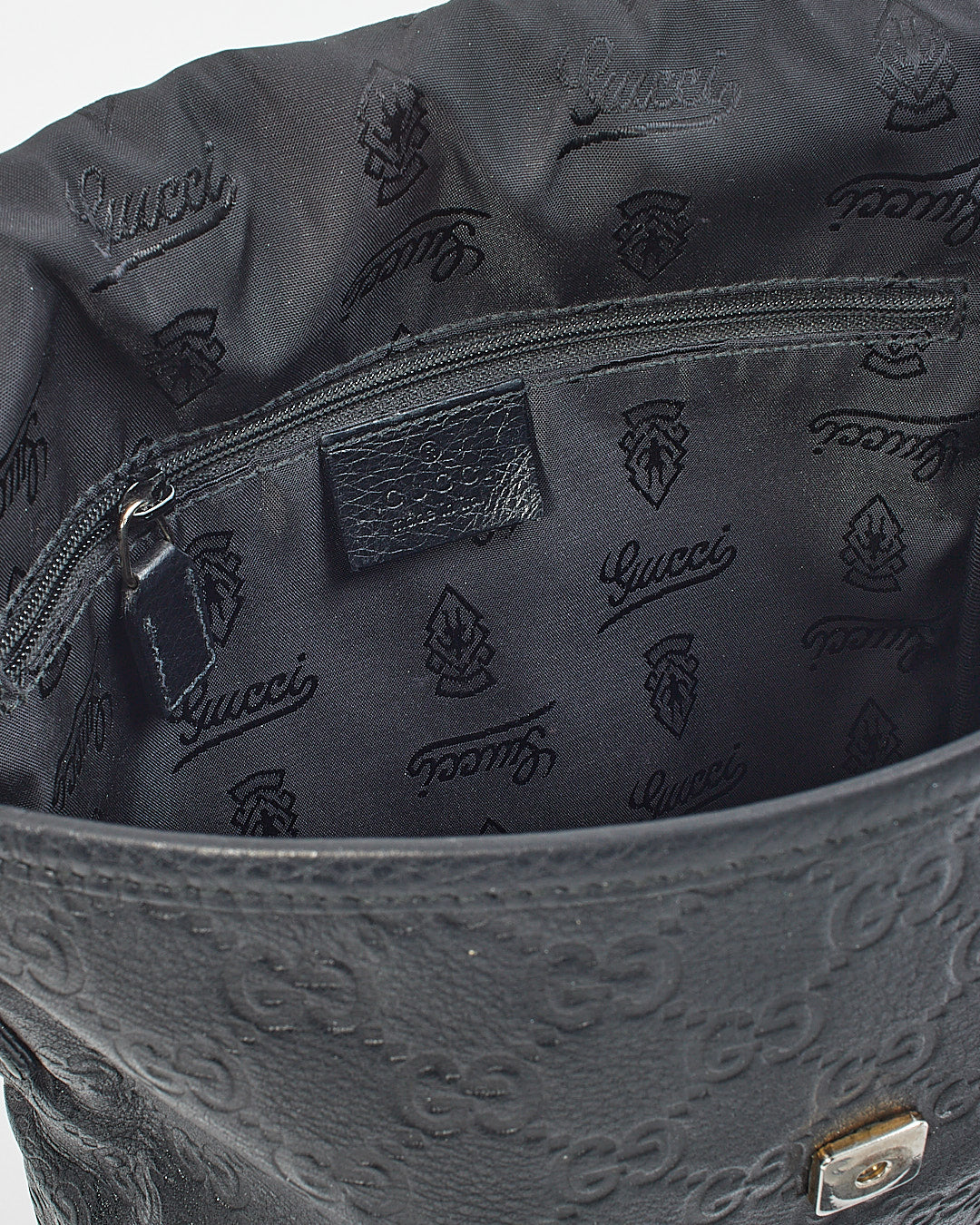 Gucci Black GG Leather Crossbody Bag