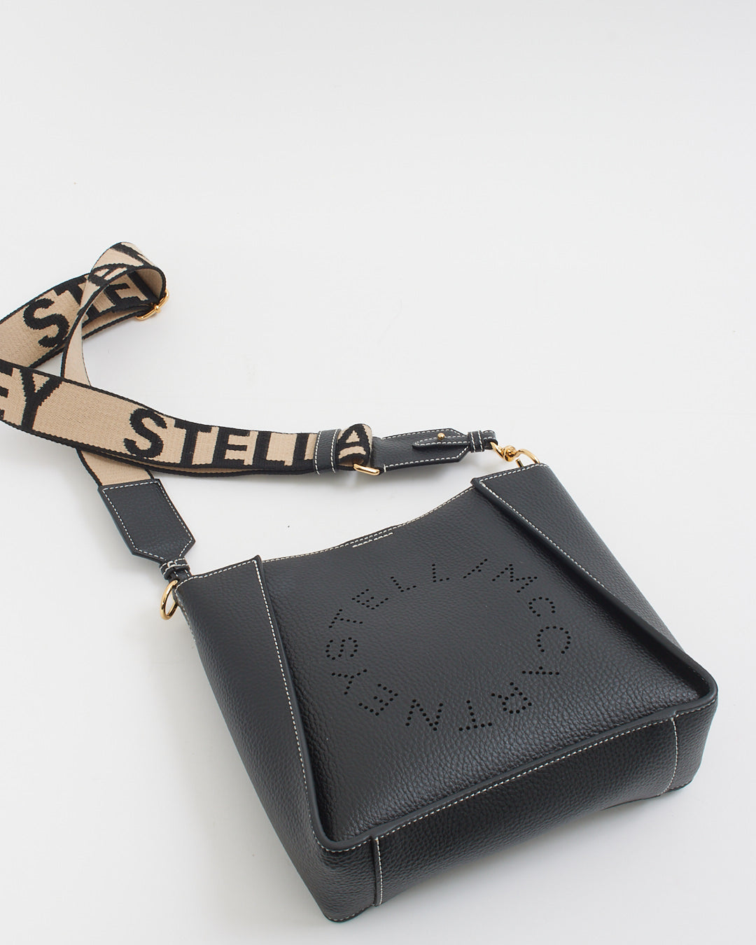 Stella McCartney Black Pebbled Vegetarian Leather Crossbody