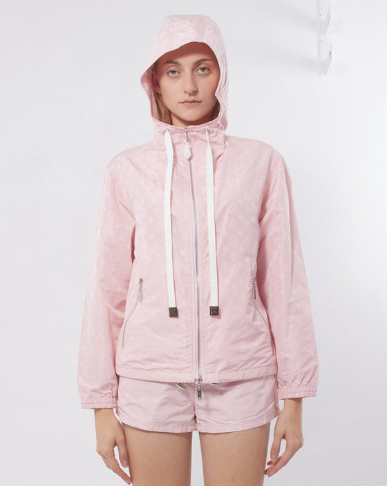 Buy the Louis Vuitton Women Pink Hooded Jacket 34