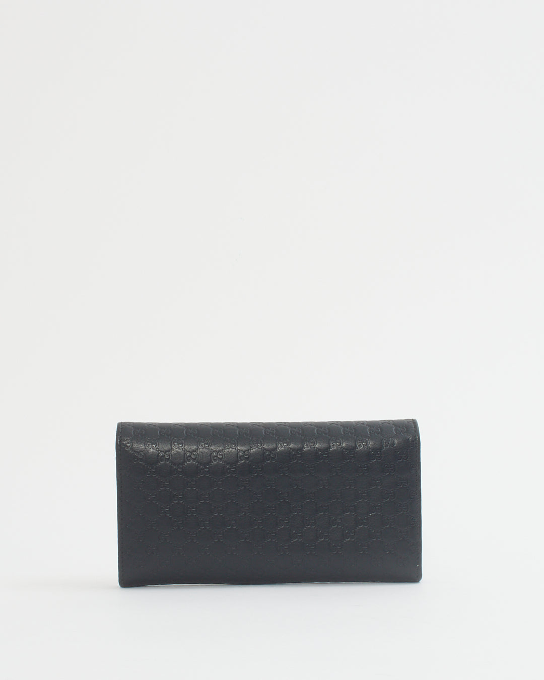 Portefeuille continental à rabat en cuir imprimé GG noir Gucci