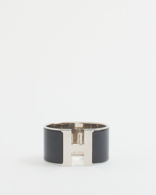 Hermes Black Palladium Extra Wide Clic Clac H Bracelet