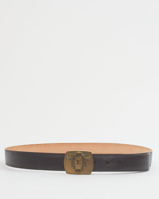 Louis Vuitton Vintage Brown Leather Belt 95/38