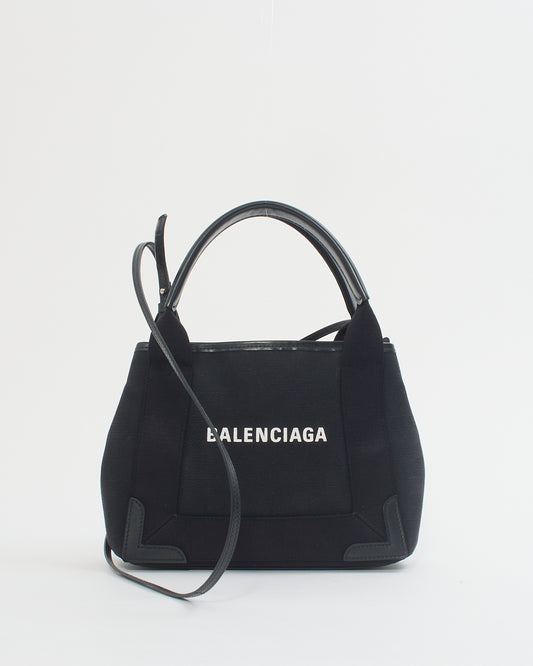 Balenciaga Black Canvas Cabas XS 2way Bag