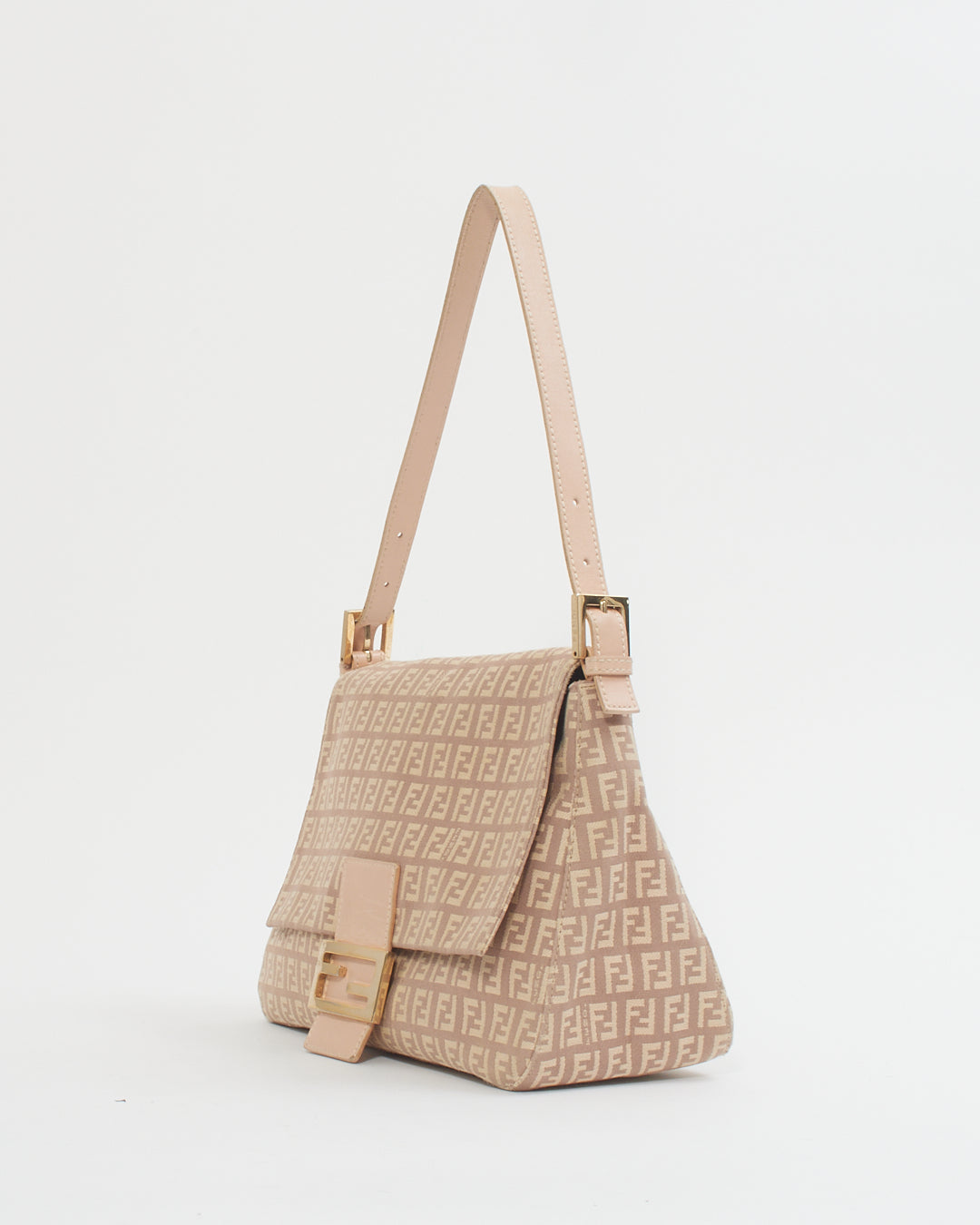 Fendi Sac baguette Mama Forever en toile imprimée courgettes violet/crème