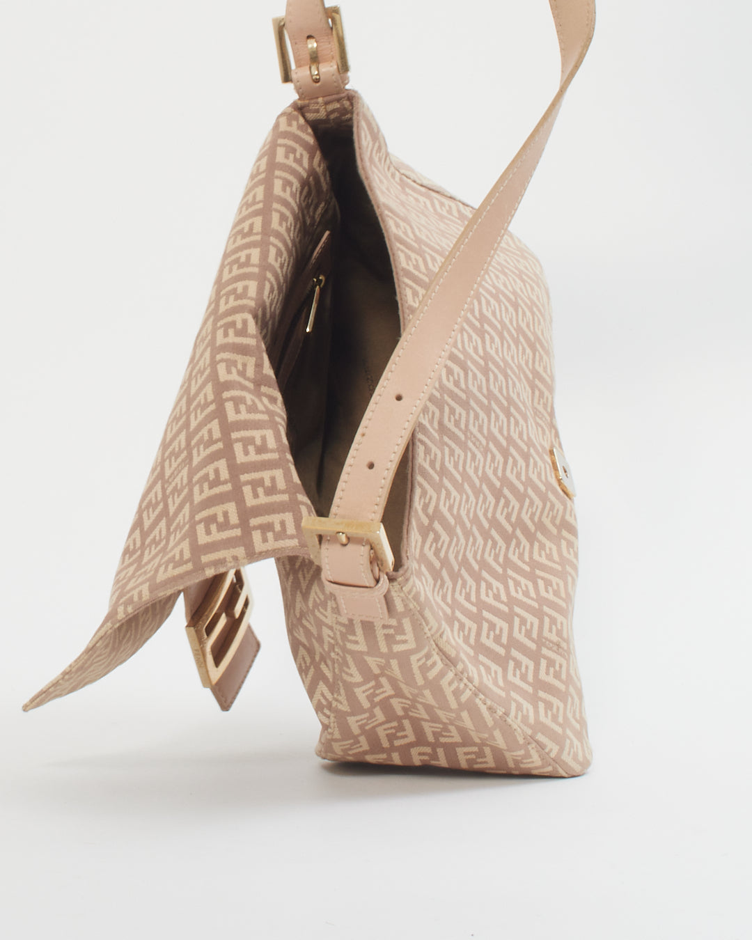 Fendi Sac baguette Mama Forever en toile imprimée courgettes violet/crème