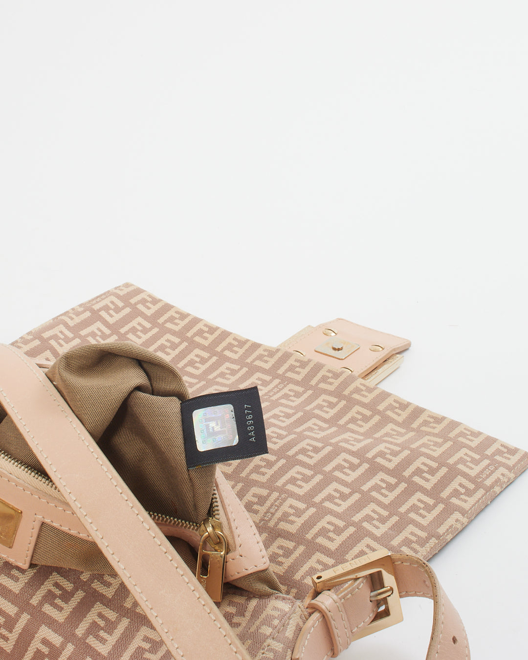 Fendi Sac baguette Mama Forever en toile imprimée courgettes violet/crème