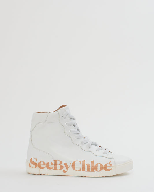 Chloe SeeByChloe White Logo High Top Sneakers - 38