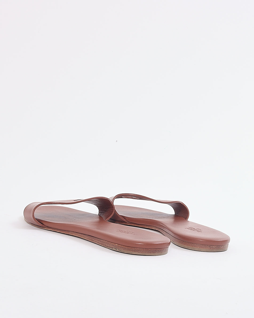 Hermes Gold Swift Lisboa Leather Slide Sandals - 38