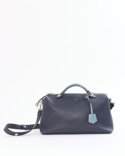 Fendi Blue Tri-Color Leather ByTheWay Large Bag with Strap