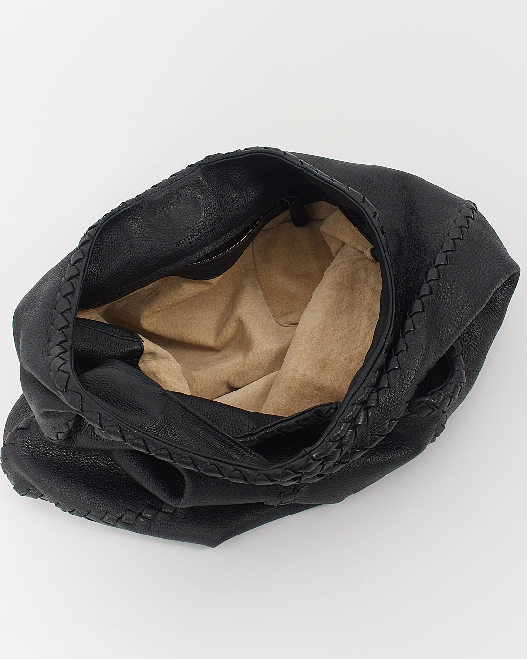 Bottega Veneta Black Leather Hobo Shoulder  Bag