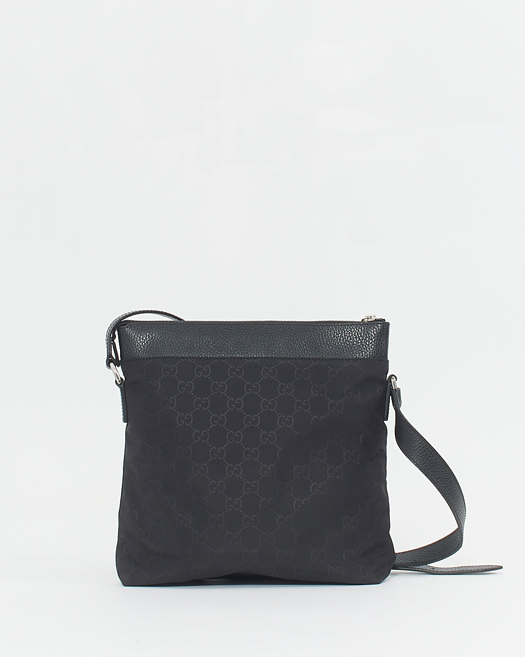 Gucci Black Nylon with Leather Trim Messenger Bag