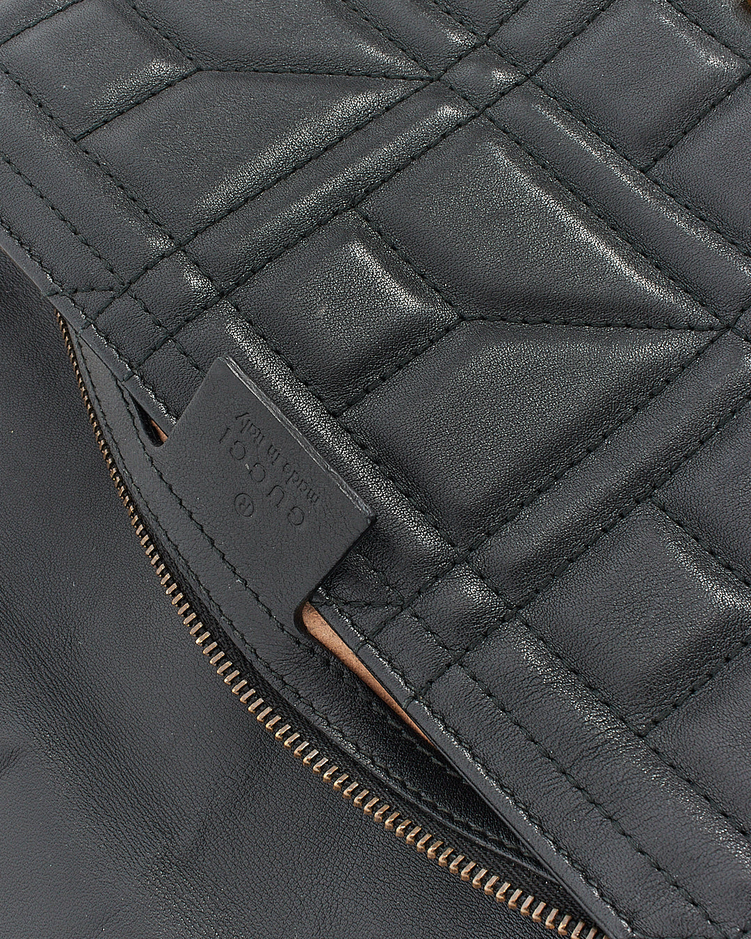 Gucci Black Leather Studded Medium Marmont Shoulder Bag