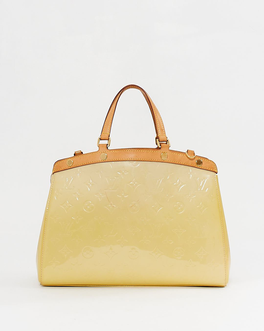 Louis Vuitton Light Yellow Patent Leather Brea GM Bag
