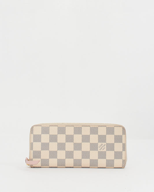 Louis Vuitton Damier Azur Coated Canvas Clemence Zippy Wallet