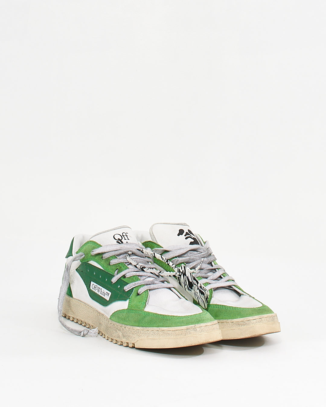 Off-White Men's Green/White Distressed 5.0 Sneakers - 42