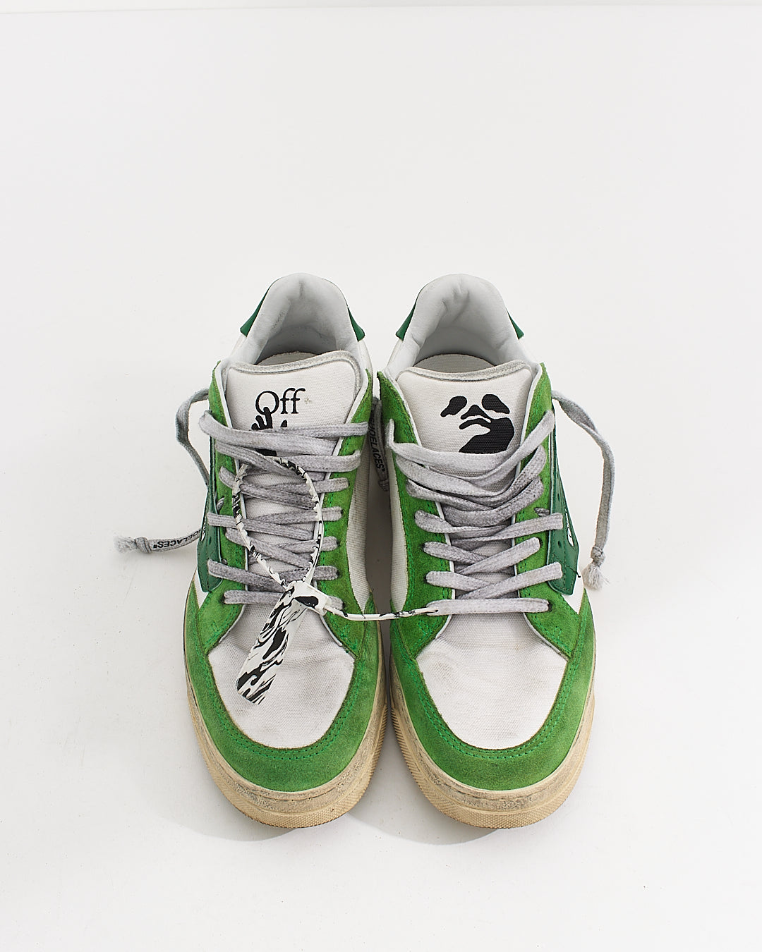 Off-White Men's Green/White Distressed 5.0 Sneakers - 42