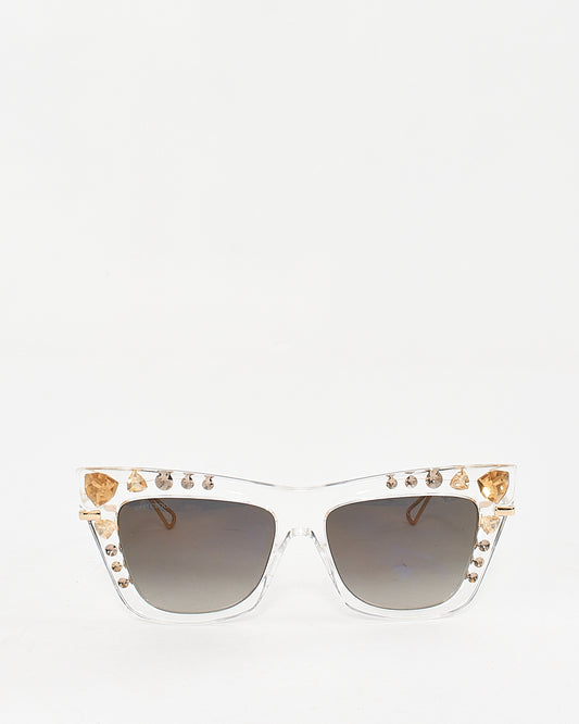 Jimmy Choo Clear BEE/S Jewel Cat Eye Sunglasses