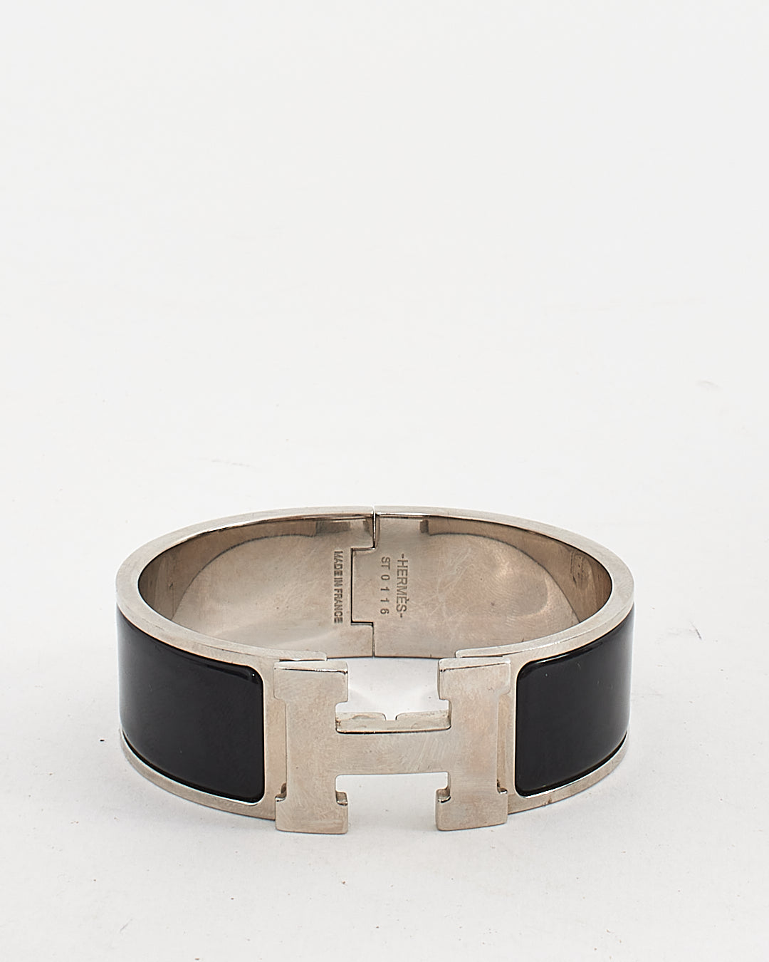 Bracelet Hermès H Clic Clac Noir et Argent - GM