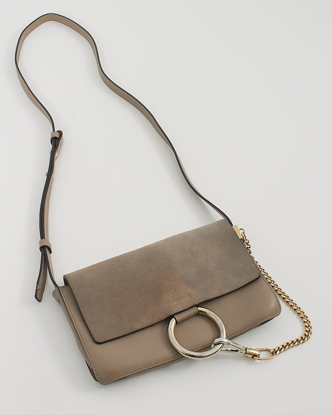 Chloé Motty Grey Leather Small Faye Shoulder Bag