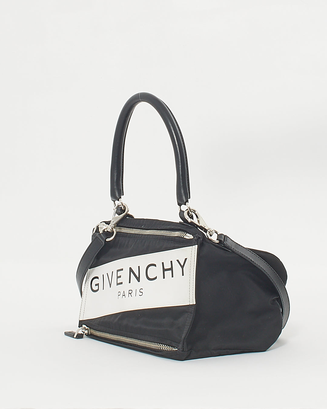 Sac à bandoulière Pandora avec logo en nylon noir/blanc Givenchy