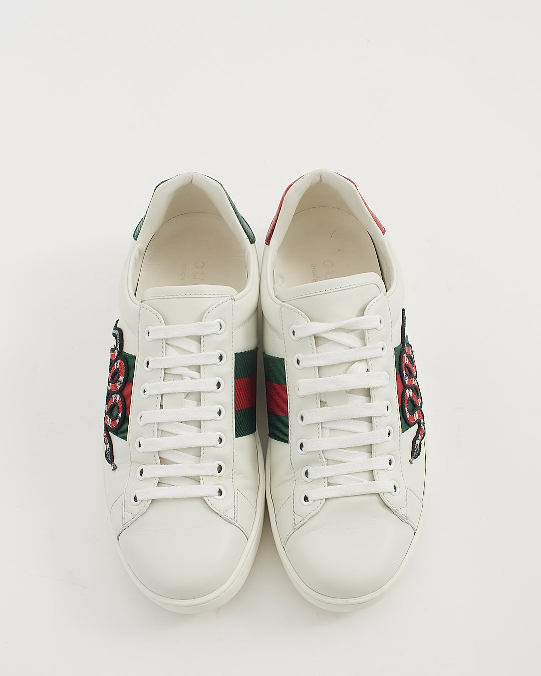 Gucci Men's White Ace Web Snake Sneaker - 37 (M)