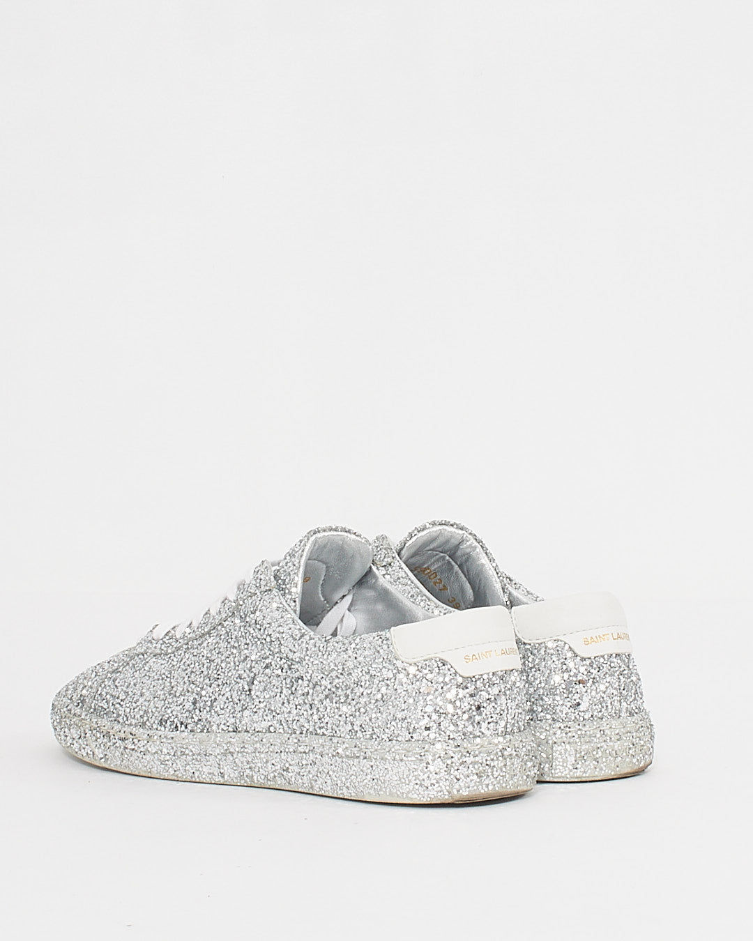 Saint Laurent Silver Glitter Andy Low-Top Sneakers - 39