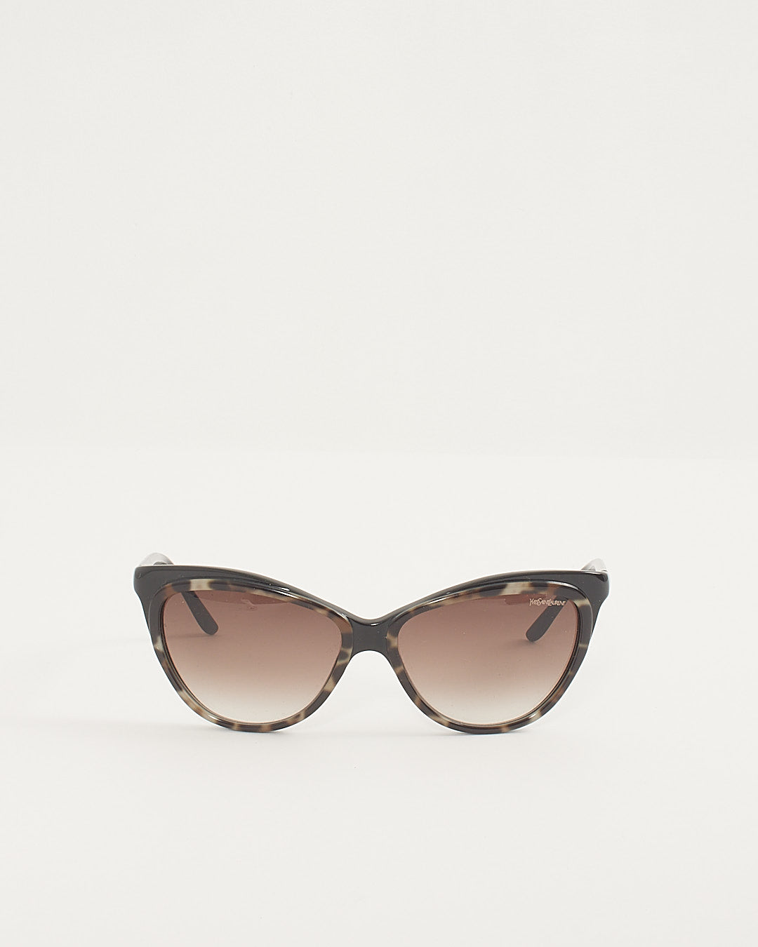 Saint Laurent Black & Brown Tortoise YSL 6358 Cat Eye Sunglasses