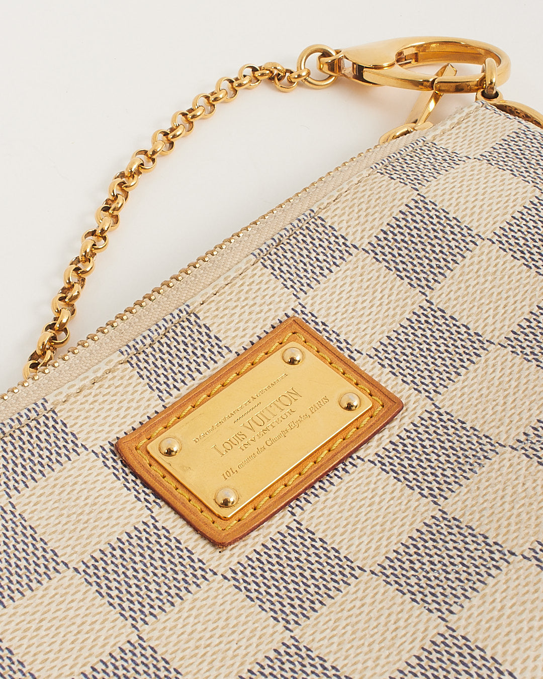 Louis Vuitton Damier Azur Pochette Chain Bag