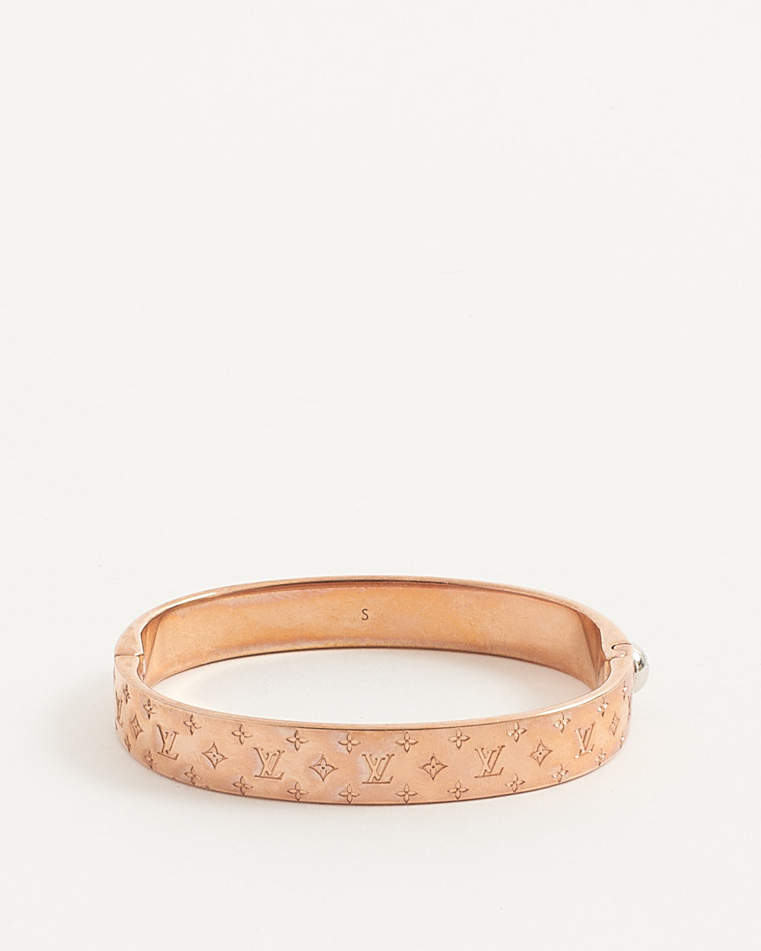 Bracelet jonc Louis Vuitton monogramme en or rose