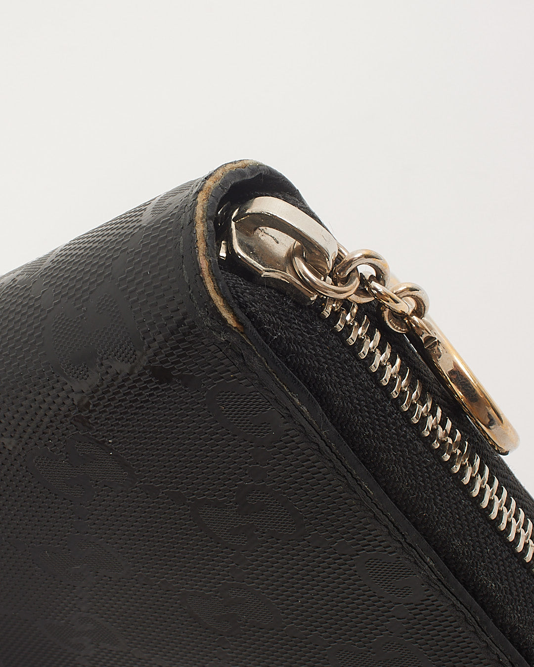 Gucci Black Monogram Imprime Canvas Zipper Long Wallet